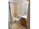 Bathroom with a shower, toilet, and vanity at 470 Yearling Dr, Loganville, GA 30052