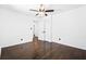 Bedroom with hardwood floors, ceiling fan, and a closet at 2403 Dawn Dr, Decatur, GA 30032