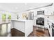 Bright kitchen with a large island, stainless steel appliances, and modern white cabinets at 2403 Dawn Dr, Decatur, GA 30032