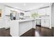 Modern kitchen featuring white cabinets, stainless steel appliances, and an island with a quartz countertop at 2403 Dawn Dr, Decatur, GA 30032