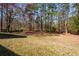 A grassy backyard with many trees bordering the property at 305 Collegiate Dr, Powder Springs, GA 30127