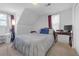 Bedroom with neutral carpet, sloped ceilings and two windows at 4382 Conwhey Sw Ct, Smyrna, GA 30082