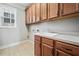 Functional laundry room with cabinetry, countertop with sink, and window for natural light at 410 Windy Ridge Way, Canton, GA 30114