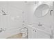 A bright, clean bathroom boasts a shower-tub combo and a granite vanity at 1245 Liberty Nw Pkwy # 807, Atlanta, GA 30318