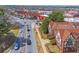 An aerial view of businesses district featuring Tudor style architecture, street traffic, and crosswalks at 3207 Kensington Rd, Avondale Estates, GA 30002