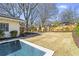 Backyard featuring a pool, green grass, landscaping and a wooden fence at 733 Cherokee Se Ave, Atlanta, GA 30315