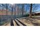 A spacious backyard surrounded by trees and a wooden fence, offering privacy and a natural setting at 7021 Hillcrest Chase Ln, Austell, GA 30168