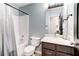 A cozy bathroom features a shower/tub combo, a toilet, and a single sink vanity at 47 Greatwood Dr, White, GA 30184