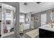 Well-appointed bathroom with separate tub and shower, vanity, and stylish decor at 120 Sunflower Ln, Covington, GA 30016