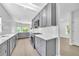 Modern kitchen featuring gray cabinetry, stainless steel appliances, and white countertops at 609 Old Wheat Ne St, Atlanta, GA 30312