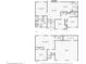 Floor plans showing layout of first floor and basement levels of home with rooms and dimensions at 1542 Bogota Way, Jonesboro, GA 30236