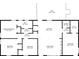 Detailed floor plan highlighting the layout of this home, including bedrooms, kitchen, and living spaces at 629 Moselle Sw Dr, Mableton, GA 30126