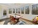 Enjoy the seasons in this sunroom with many large windows and neutral paint at 101 Hardwood Ln, Canton, GA 30115