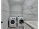 Well-equipped laundry room with modern appliances, a utility sink, and ample shelving at 4217 Heisenberg Ln, Suwanee, GA 30024
