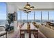 Dining room showcasing city skyline views and featuring an elegant chandelier at 3630 Peachtree Ne Rd # 3302, Atlanta, GA 30326