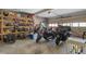 Spacious garage featuring motorcycles and storage shelving at 820 Hounds Ridge Ct, Lawrenceville, GA 30043