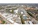 Aerial view of the townhomes and surrounding community with shops and restaurants at 531 Burton Dr, Alpharetta, GA 30009