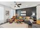 Cozy living room with dark accent wall and plush seating area at 531 Burton Dr, Alpharetta, GA 30009