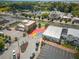Aerial shot of Hapeville featuring a colorful rainbow heart in a parking area at 937 Willingham Dr # 7, Hapeville, GA 30354