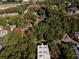 Aerial view highlights community amenities: tennis courts, pool, and clubhouse nestled in a lush landscape at 1303 Highland Bluff Se Dr # 303, Atlanta, GA 30339