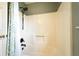 Shower with a full surround, curtain rod, and matte black shower head and faucet at 5166 Ridge Tarn, Acworth, GA 30102