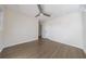 This bedroom has fresh paint, hardwood floors, and a modern ceiling fan at 175 Jayne Ellen Way, Alpharetta, GA 30009