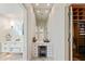 Bathroom vanity and makeup station with drawers, mirrors and open access to walk-in closet at 510 Covington Cv, Alpharetta, GA 30022
