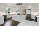 Spacious kitchen featuring stainless steel appliances, white cabinets and marble countertops at 510 Covington Cv, Alpharetta, GA 30022