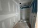 Unfinished bathroom showing shower stall and new drywall ready for painting at 2109 Stillhaven Pl, Douglasville, GA 30135