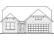 Illustration of a modern home featuring lap siding, a symmetrical design, and an attached garage at 188 Balsam Dr, Dallas, GA 30157