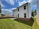 Exterior rear view of a new home showcasing the lawn, patio, and fence line at 4300 Easter Lily Ave Lot 11, Buford, GA 30519