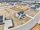 An aerial shot capturing a two-story home, showcasing its location, ample yard space, and neighborhood setting at 105 Marchmont Dr, Locust Grove, GA 30248