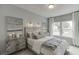 Cozy bedroom with neutral color scheme and decorative bedside lighting at 674 Allier Ter, Cumming, GA 30041