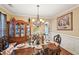 Dining room with hardwood floors, neutral paint, chandelier, and china cabinet at 1699 Boulder Walk Se Dr, Atlanta, GA 30316