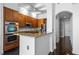 Modern kitchen with stainless steel appliances, granite countertops and breakfast bar at 3445 Stratford Ne Rd # 1101, Atlanta, GA 30326