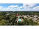 Birds-eye view featuring a community pool, landscaping, and an array of townhomes at 258 Ridge Mill Dr, Acworth, GA 30102