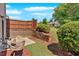 Private backyard featuring a wood fence, patio and mature trees with lush landscaping at 258 Ridge Mill Dr, Acworth, GA 30102