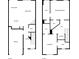 Floor plan featuring a garage, kitchen, living room, bedrooms, baths, and a laundry at 258 Ridge Mill Dr, Acworth, GA 30102