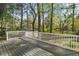 A spacious back deck provides a relaxing view of the trees and greenery of the back yard at 7323 Howard Pl, Jonesboro, GA 30236