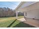 Back patio with ceiling and view of trees at 1128 Strath Clyde Way, Mcdonough, GA 30253