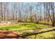 Large, lush backyard with mature trees and a wooden fence at 2733 Eagle Ridge Rd, Marietta, GA 30062