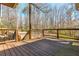 Open wooden deck overlooking lush green backyard and mature trees at 2733 Eagle Ridge Rd, Marietta, GA 30062