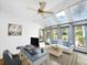 Cozy sunroom with skylights, a comfortable seating area, and a workspace at 973 Peachtree Battle Ave, Atlanta, GA 30327