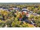 Aerial view of residential homes surrounded by trees and commercial spaces at 1640 Lakewood Se Ave, Atlanta, GA 30315