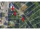 Aerial view of residential homes surrounded by trees and roadways at 1640 Lakewood Se Ave, Atlanta, GA 30315