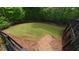 Beautifully landscaped backyard with lush green grass and wooded views at 350 Newcastle Dr, Alpharetta, GA 30009