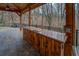 Outdoor kitchen features wooden cabinets and stone countertops, creating an inviting space for gatherings at 2070 Sweetgum Trl, Cumming, GA 30041