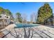 A large, covered community pool with lush surrounding trees, offering a refreshing escape for residents at 2070 Sweetgum Trl, Cumming, GA 30041