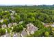 Aerial view of the area with lush trees, homes, and a city skyline in the distance at 2750 Vinings Orchard Se Cir, Atlanta, GA 30339