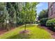 Beautifully landscaped backyard with mature trees and well-maintained lawn at 2750 Vinings Orchard Se Cir, Atlanta, GA 30339